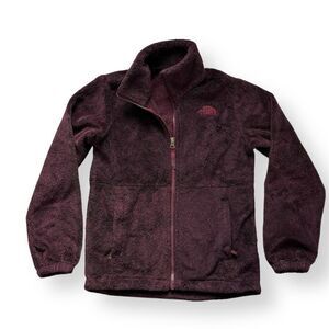 The North Face Girls Osito Sherpa Fleece Jacket Full Zip Burgundy Size M